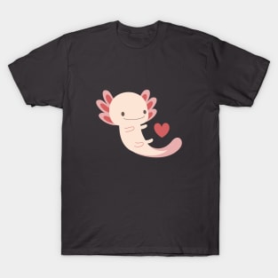 Axolotls hearts and bubble T-Shirt